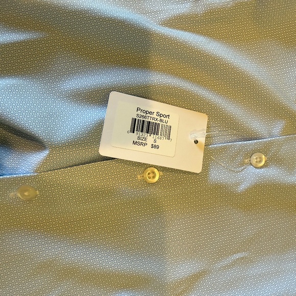 NWT Proper Sport Slim Fit Patterned Dress Shirt - Small - Picture 5 of 7
